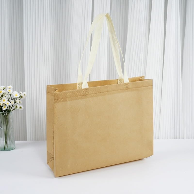 YONBEN Non Woven Bags Custom Clothing Store Premium Sense Shopping Bags Handbag Bags (Brown)