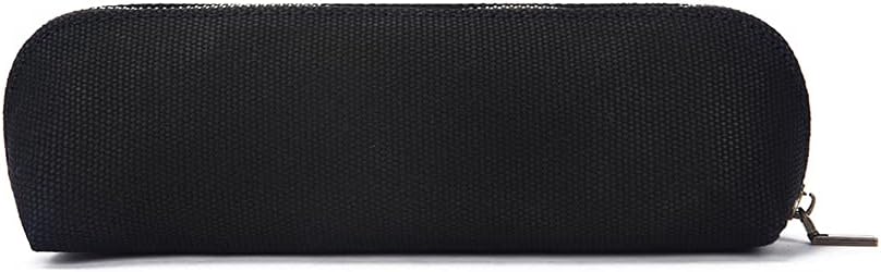 YONBEN Canvas Pencil Case Cotton Canvas and Simple Multifunctional Pencil Bag Zipper Portable Pencil Storage (Black)