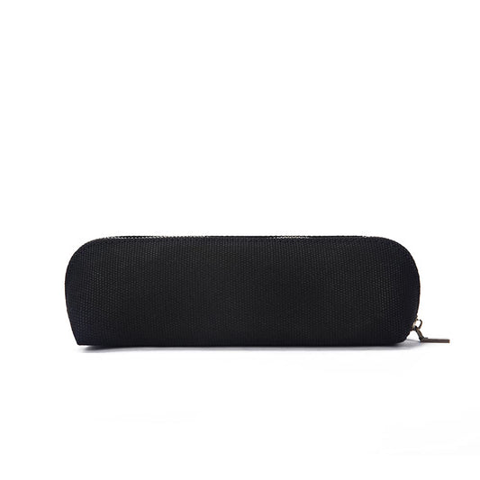 YONBEN Canvas Pencil Case Cotton Canvas and Simple Multifunctional Pencil Bag Zipper Portable Pencil Storage (Black)