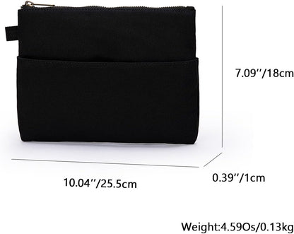 YONBEN Large Capacity Cosmetic Bag with Multiple Compartments for Easy Organization and Cleaning (Black)