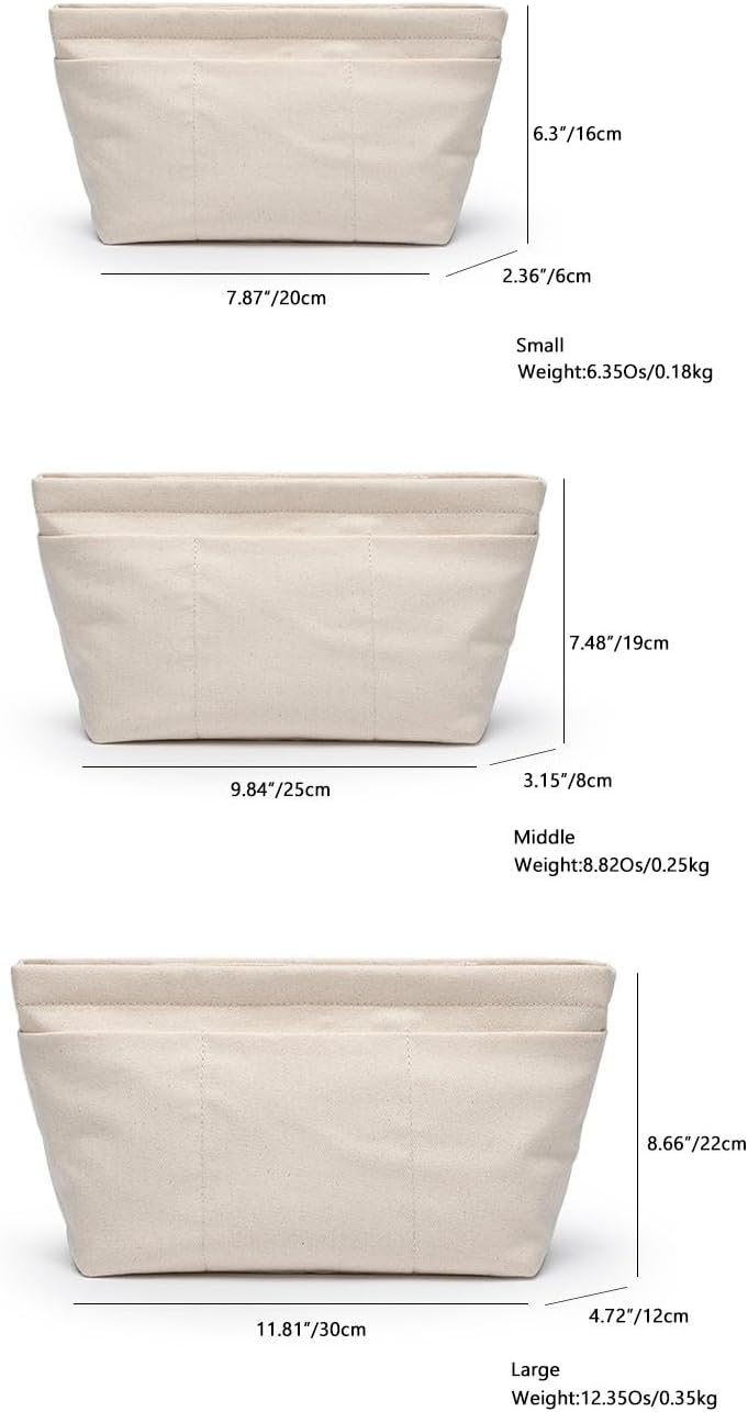 YONBENTote Purse Organizer Insert Handbag Organizer Handbag Shaper Handbag Liner Insert Bag in Bag Divider Organizer Insert (S-With zipper)