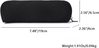 YONBEN Canvas Pencil Case Cotton Canvas and Simple Multifunctional Pencil Bag Zipper Portable Pencil Storage (Black)