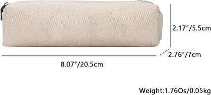 YONBEN Canvas pencil case cartuchera para poner boligrafo stationery bag pencil case storage cosmetic bag (Beige, S)