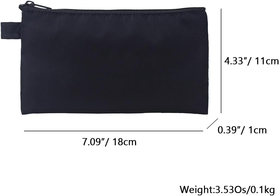 YONBEN Money Bank Deposit Bag with Zipper Lightweight Money Holder and Pencil Bag Nylon Waterproof Coin Change Bag