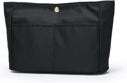 YONBEN Storage bag lightweight large capacity eco-friendly cotton canvas bag inner bag handbag organizer (Black-nylon, S)