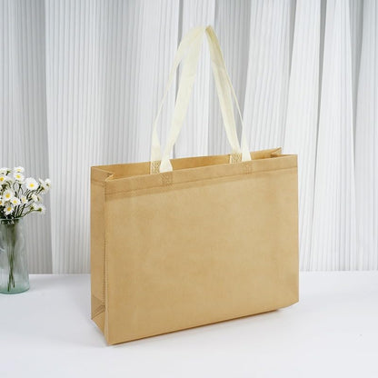YONBEN Non Woven Bags Custom Clothing Store Premium Sense Shopping Bags Handbag Bags (Brown)
