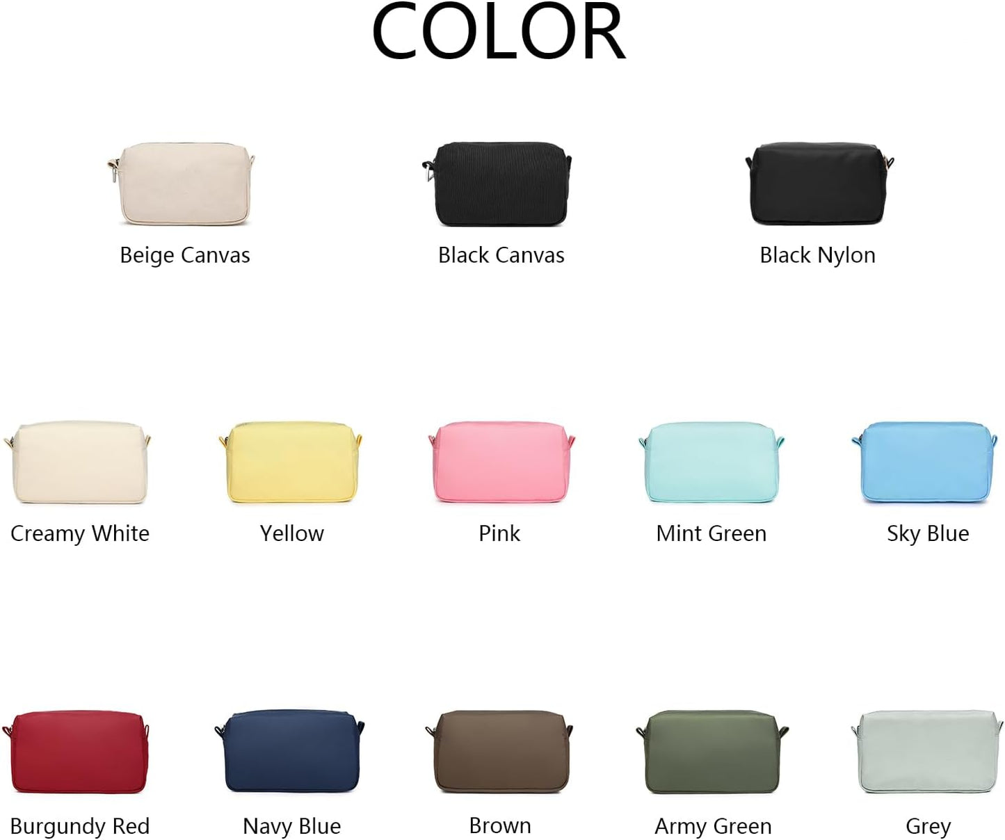 YONBEN Organizer Bag Lightweight Cosmetic Bag with Ring Clasp Perfect Travel Makeup Bag for Women,nylon Stand Up Design