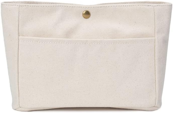 YONBEN Storage Bag Lightweight Large Capacity Eco Friendly Cotton Canvas Bag Inner Bag Handbag Organizer (Beige, S)