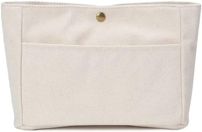 YONBEN Storage Bag Lightweight Large Capacity Eco Friendly Cotton Canvas Bag Inner Bag Handbag Organizer (Beige, S)