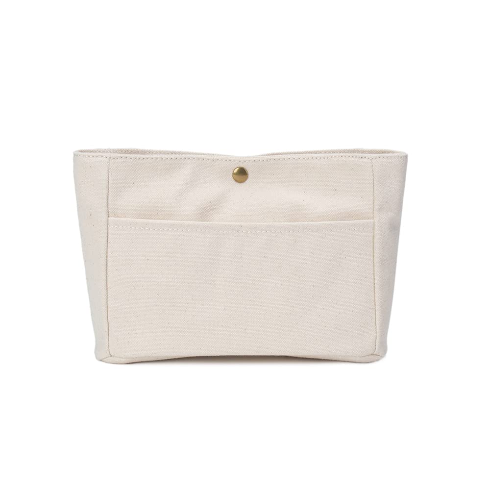 YONBEN Storage Bag Lightweight Large Capacity Eco Friendly Cotton Canvas Bag Inner Bag Handbag Organizer (Beige, S)