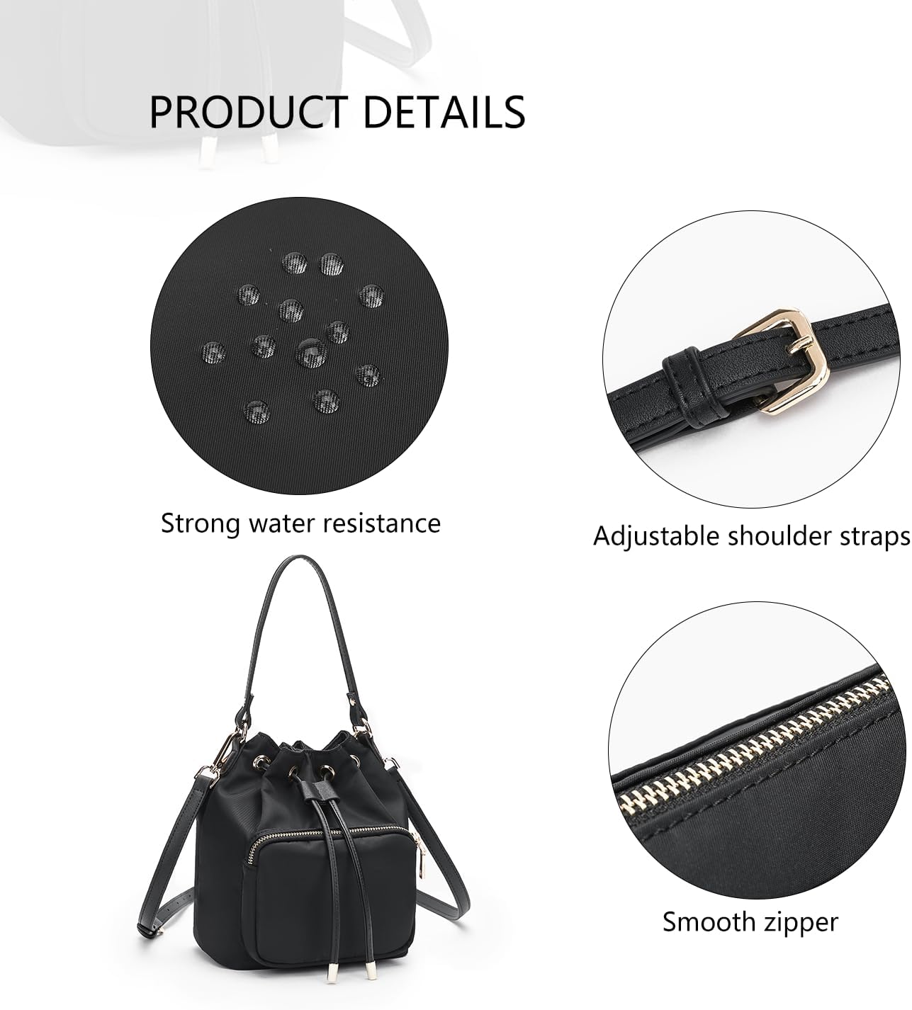 YONBEN Bucket bag women handbag nylon shoulder bag canvas bag Korean messenger bag