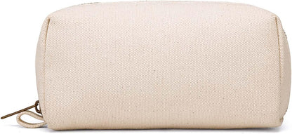 YONBEN Pencil Case Cotton Canvas Pen Pouch Bag, Lightweight and Stylish Ideal for Organizing Stationery (Beige)