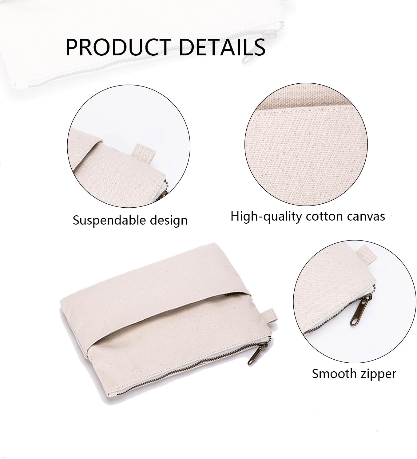 YONBEN Large Capacity Cosmetic Bag with Multiple Compartments for Easy Organization and Cleaning (Beige)