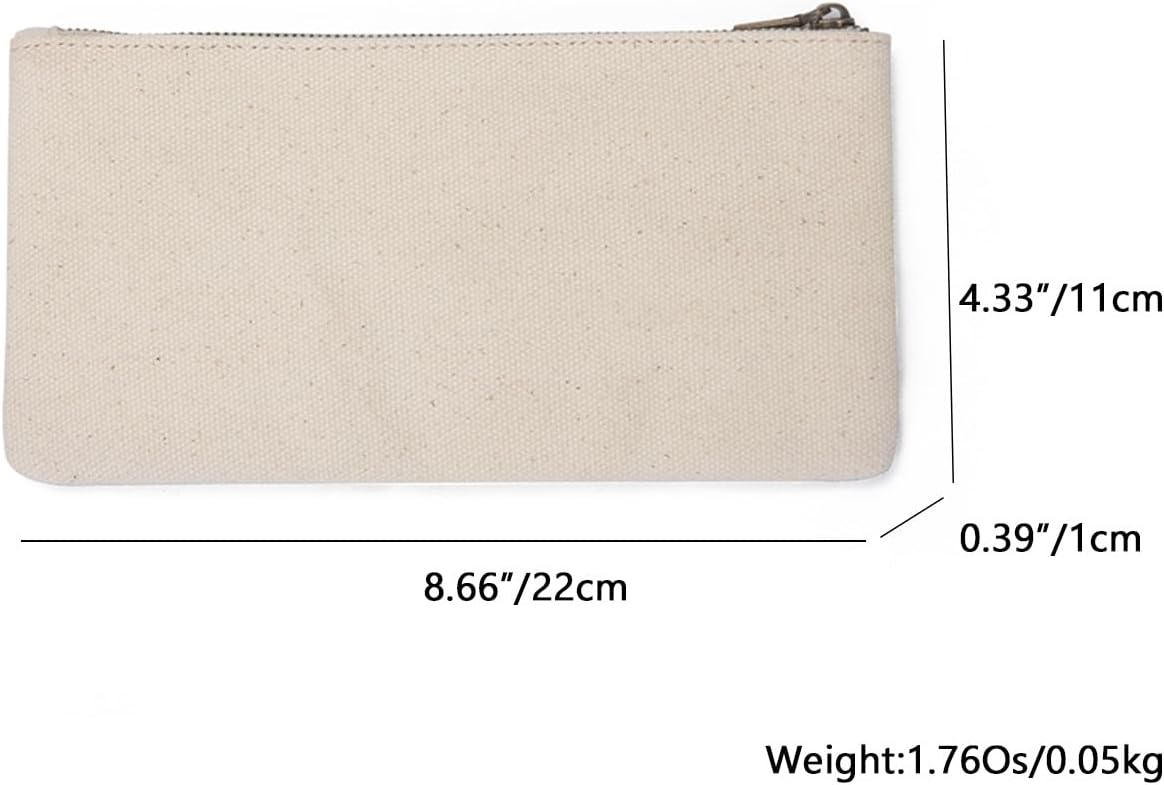 YONBEN Canvas Pencil Pen Case Stationery Case Pouch Bag (Beige, S)