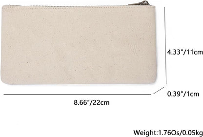 YONBEN Canvas Pencil Pen Case Stationery Case Pouch Bag (Beige, S)