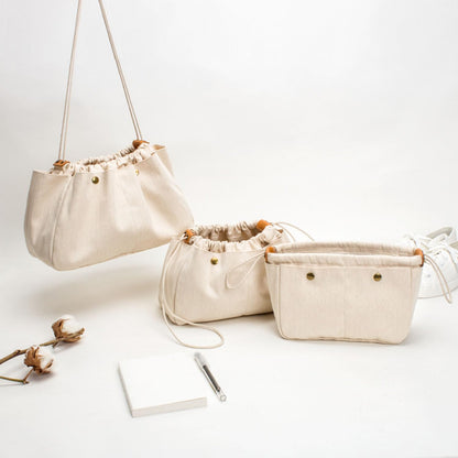 YONBEN Insert Organizer Bag - Tote Bag Organizer - Drawstring Canvas Storage Organizer-Cotton Canvas Pouches