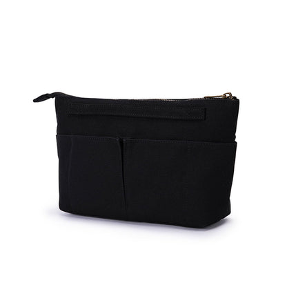 YONBEN Tote Organizer Insert Purse Organizer for Handbags Cotton Canvas Simple Style Multiple Compartments (Black)