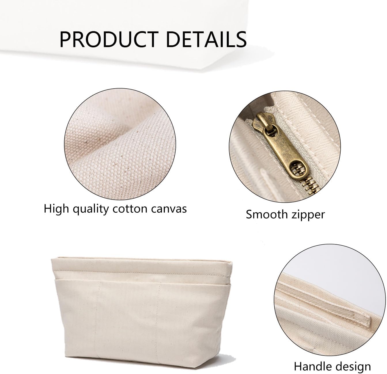 YONBENTote Purse Organizer Insert Handbag Organizer Handbag Shaper Handbag Liner Insert Bag in Bag Divider Organizer Insert (S-With zipper)