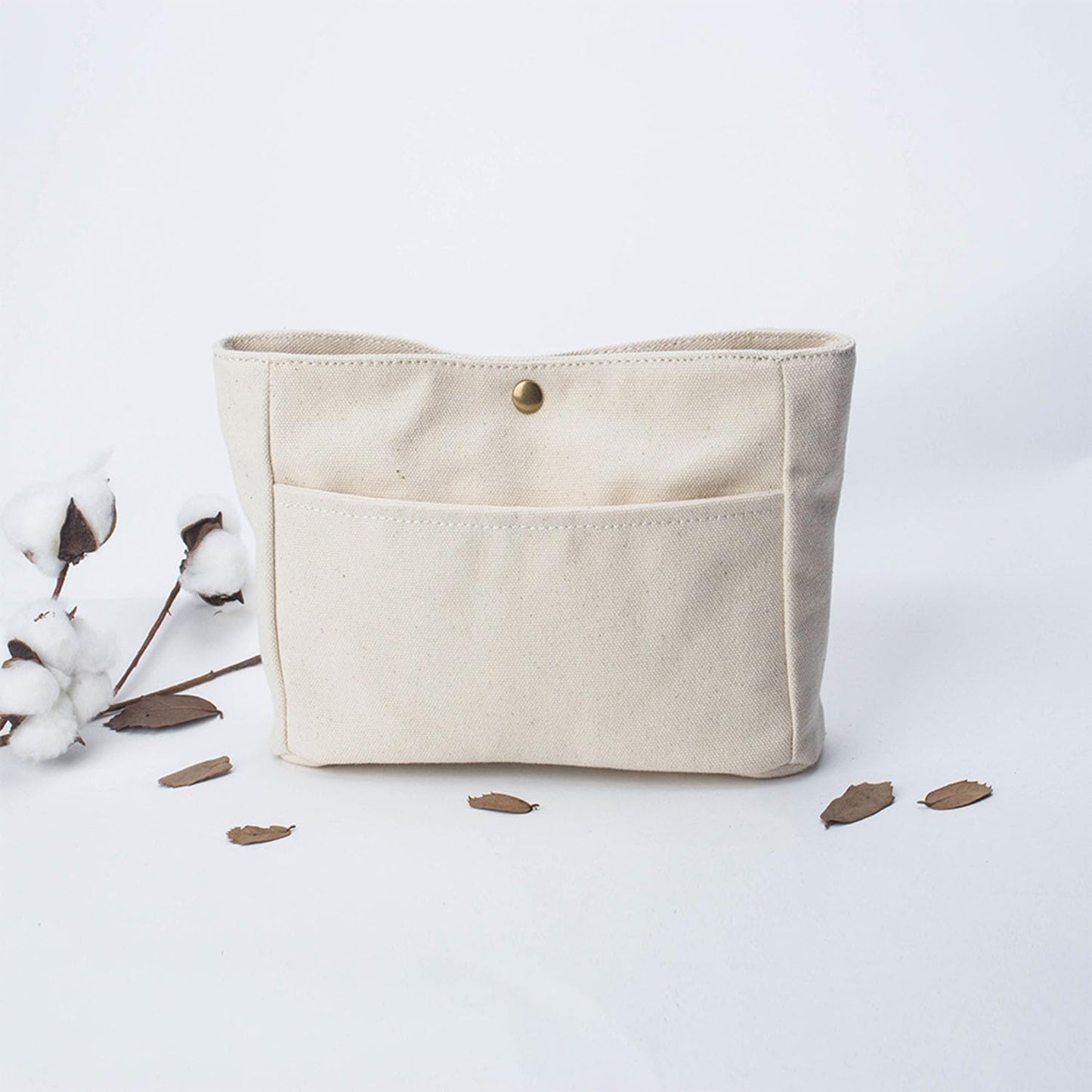 YONBEN Storage Bag Lightweight Large Capacity Eco Friendly Cotton Canvas Bag Inner Bag Handbag Organizer (Beige, S)