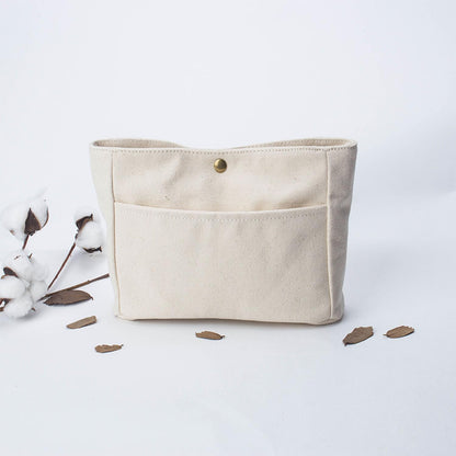 YONBEN Storage Bag Lightweight Large Capacity Eco Friendly Cotton Canvas Bag Inner Bag Handbag Organizer (Beige, S)