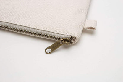 YONBEN Cosmetic Bag plus wrist Multipurpose Makeup Bag with Zipper Cotton Canvas Bag Travel Bag Pencil Bag (Beige-basic, S)
