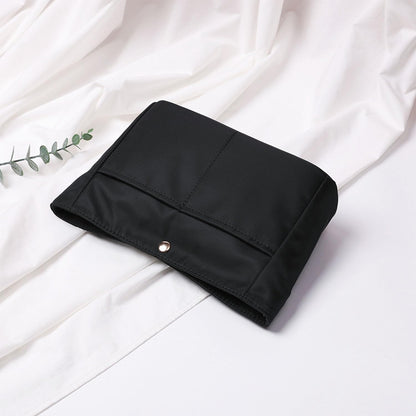 YONBEN Storage bag lightweight large capacity eco-friendly cotton canvas bag inner bag handbag organizer (Black-nylon, S)