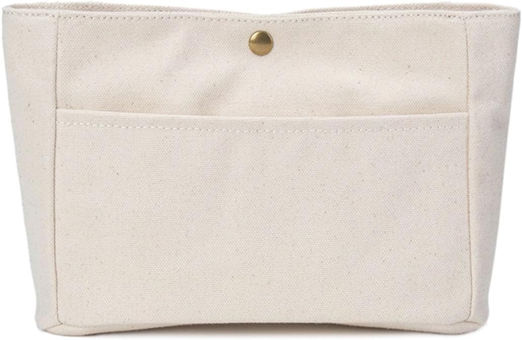 YONBEN Storage Bag Lightweight Large Capacity Eco Friendly Cotton Canvas Bag Inner Bag Handbag Organizer (Beige, S)