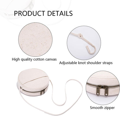 YONBEN Circle Crossbody Bag for Women NYLON Circle Purse with Zipper Adjustable Knot Shoulder Straps