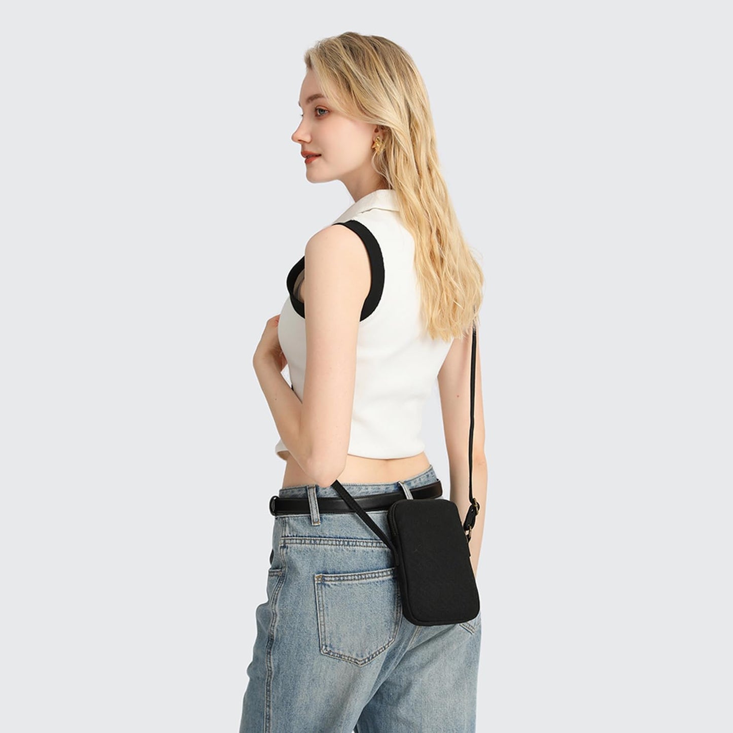 YONBEN Small Crossbody Purse Zipper Cell Phone Bag Mini Shoulder Purse Wallet Smart Phone Wallet with Credit Card Solts