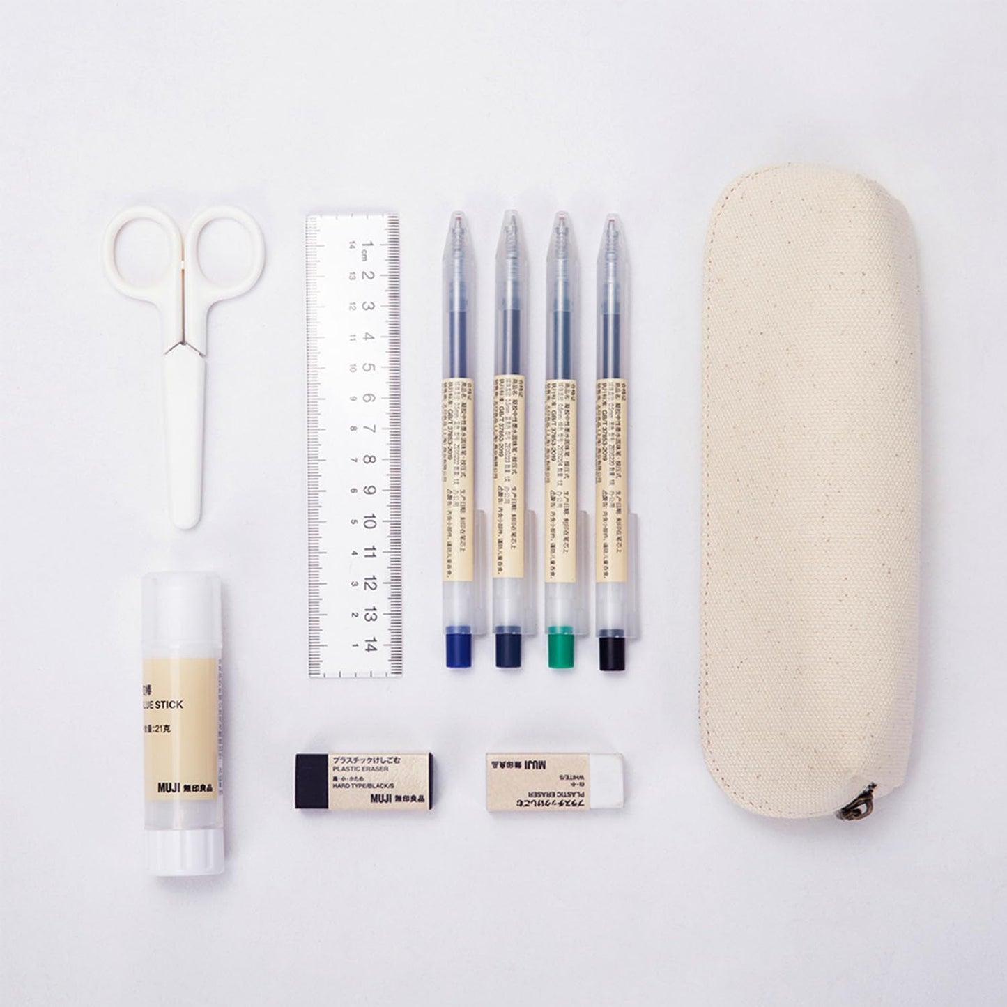 YONBEN Canvas Pencil Case Cotton Canvas and Simple Multifunctional Pencil Bag Zipper Portable Pencil Storage (Black)