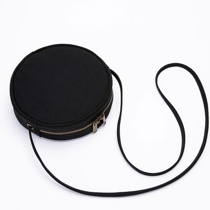 YONBEN Circle Crossbody Bag for Women NYLON Circle Purse with Zipper Adjustable Knot Shoulder Straps