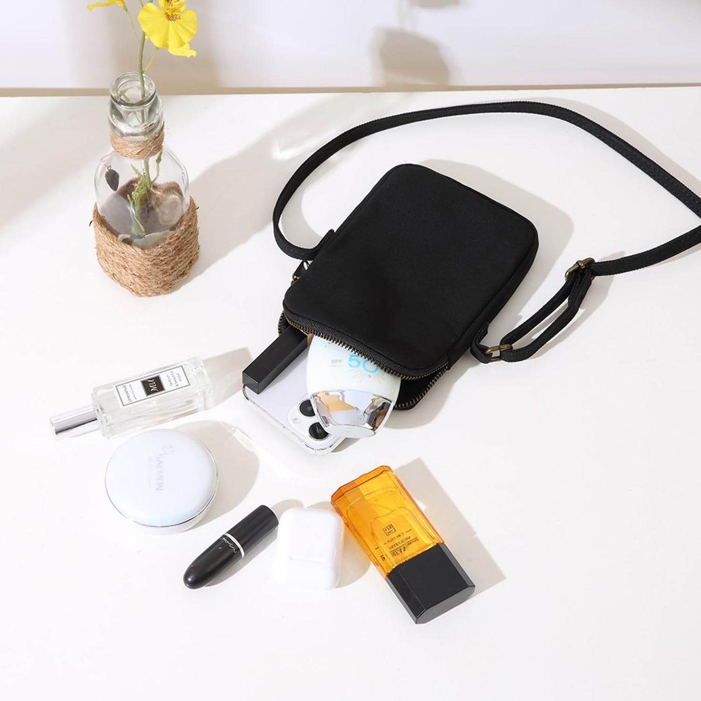 YONBEN Small Crossbody Purse Zipper Cell Phone Bag Mini Shoulder Purse Wallet Smart Phone Wallet with Credit Card Solts
