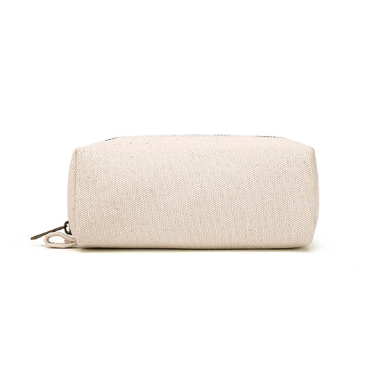 YONBEN Pencil Case Durable Cotton Canvas Pouch Bag for Pens Stylish and soft (Beige)