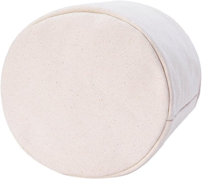 YONBEN Tall Purse Organizer Insert Womens Canvas Round Handbag Organizer Storage Handbag Purse Organizer Round Cosmetic Pouch Bag Bucket Makeup Bag (Beige, L)