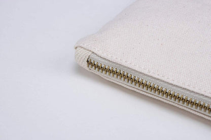 YONBEN Cosmetic Bag plus wrist Multipurpose Makeup Bag with Zipper Cotton Canvas Bag Travel Bag Pencil Bag (Beige-basic, S)