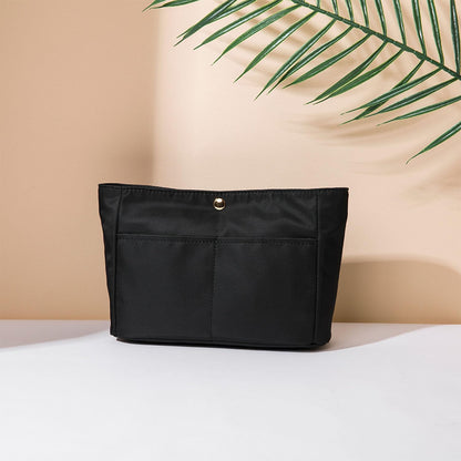 YONBEN Storage bag lightweight large capacity eco-friendly cotton canvas bag inner bag handbag organizer (Black-nylon, S)
