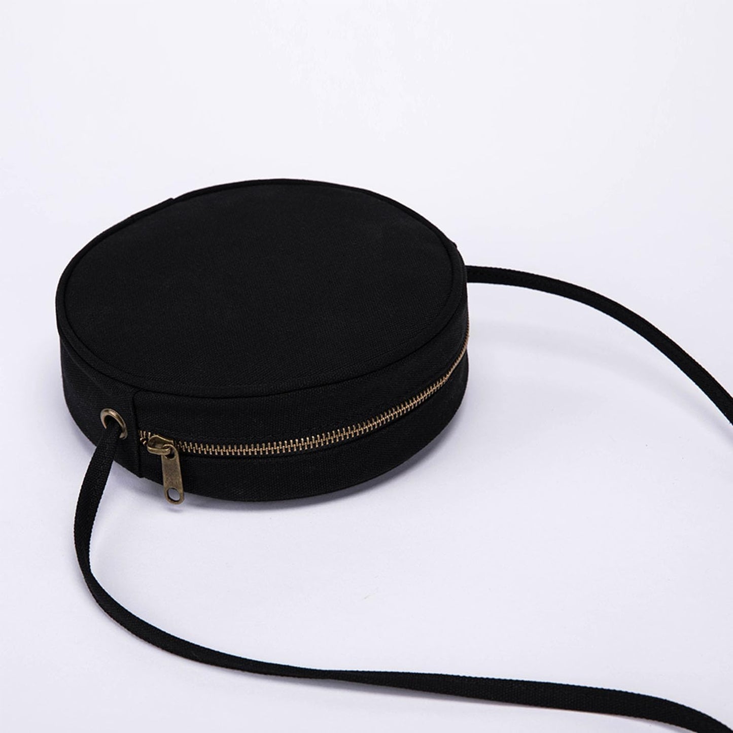 YONBEN Circle Crossbody Bag for Women NYLON Circle Purse with Zipper Adjustable Knot Shoulder Straps