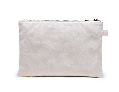 YONBEN Cosmetic Bag plus wrist Multipurpose Makeup Bag with Zipper Cotton Canvas Bag Travel Bag Pencil Bag (Beige-basic, S)